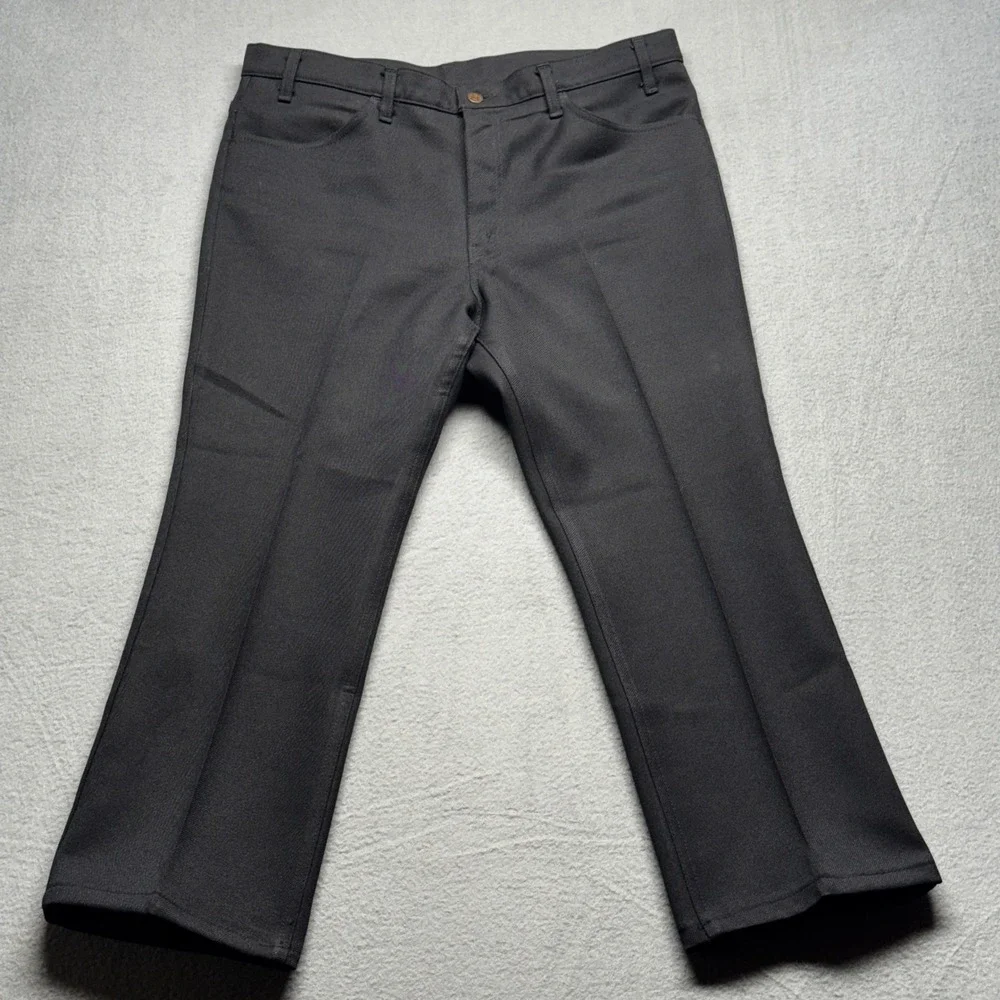Vintage Levis 517 Sta-Prest Action Slacks Pants Mens 38x29 Black Gold Tab USA